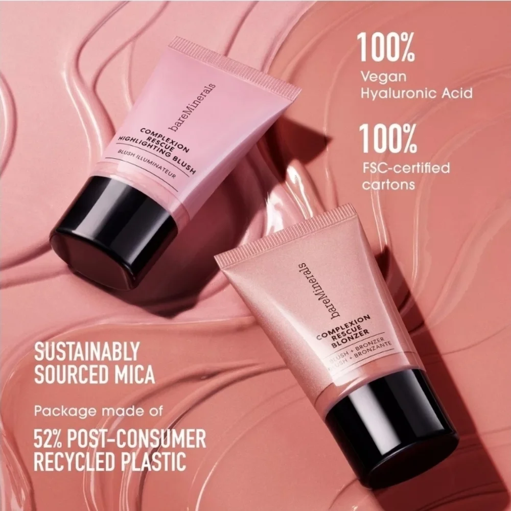bareMinerals COMPLEXION RESCUE BLONZER Liquid Blush + Bronzer,KISS OF SPICE, NWT